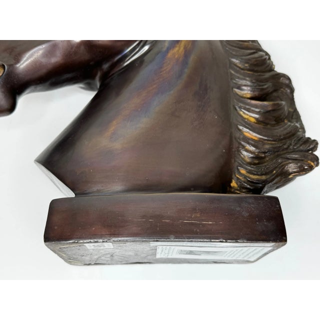 Mid-Century Italian Expressive Bronze Horse Head Sculpture C1950 After Raffaello Romanelli For Sale - Image 16 of 16