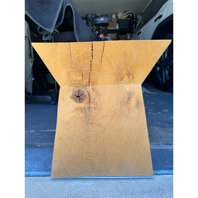 Vintage Christian Liaigre for Holly Hunt "Nagato" Side Tables/Stools, Set of 3, Signed Raw French Oak For Sale - Image 9 of 14