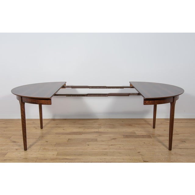 Mid-Century Round Rosewood Extendable Dining Table, Denmark, 1960s For Sale - Image 6 of 18