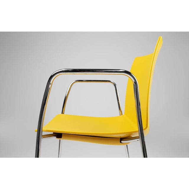 2000 - 2009 Mid-Century Yellow Chair with Metal Frame and Plastic Seat, Belgium For Sale - Image 5 of 12
