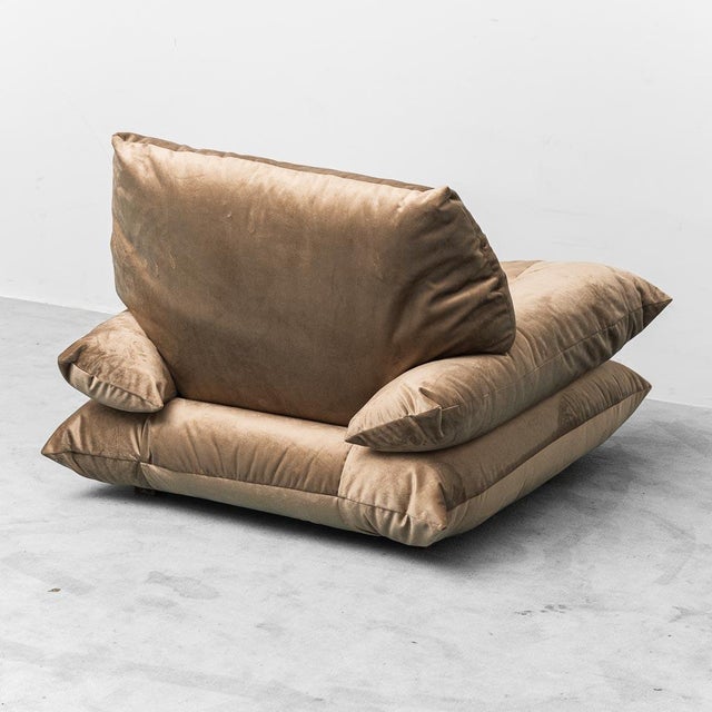 Textile Vintage Lounge Chairs in Brown Velvet, 1970s, Set of 2 For Sale - Image 7 of 10