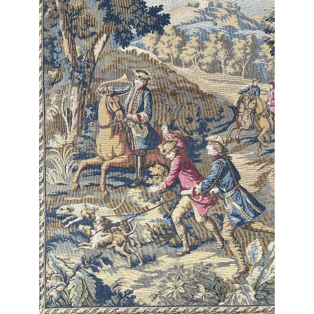 20th Century Wall Tapestry with Hunting Scene For Sale - Image 4 of 7