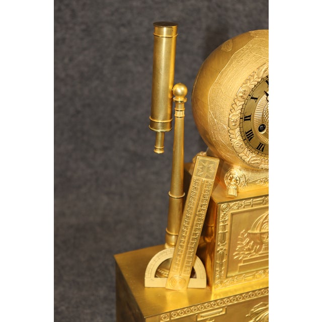 19th C. Large French Empire Bronze Gilded Ormolu Figural Clock For Sale - Image 17 of 17