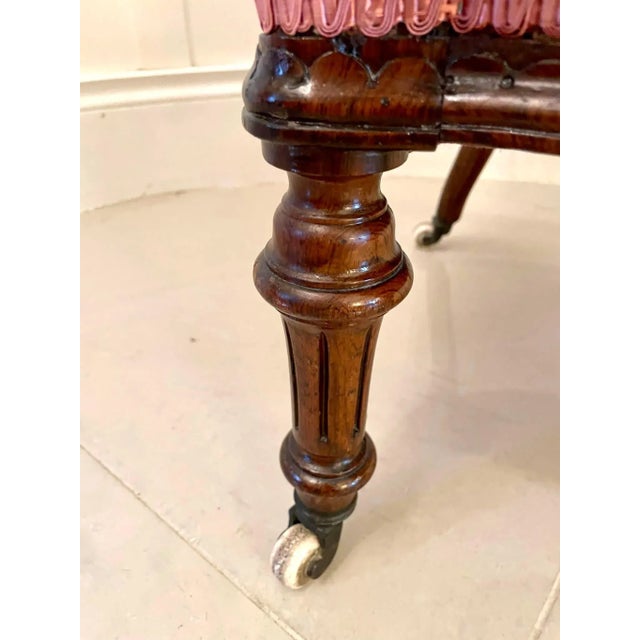 Wood 19th Century Victorian Carved Walnut Lady's Chair For Sale - Image 7 of 8