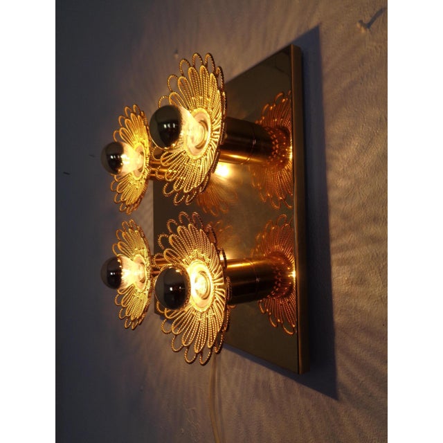 Space Age Gilt Brass Sconce by Joseph Brumberg, Germany, 1960s For Sale - Image 4 of 17