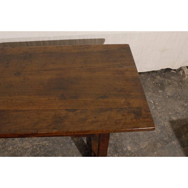 19th Century Italian Library Table of Walnut Wood With Straight Legs ...