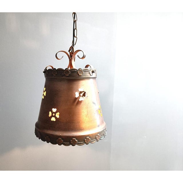 Brutalist Copper Pendant Light, 1970s For Sale - Image 6 of 11