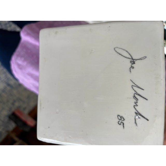 Lavender Postmodern Joe Monk Lidded Pottery Vessel For Sale - Image 8 of 9