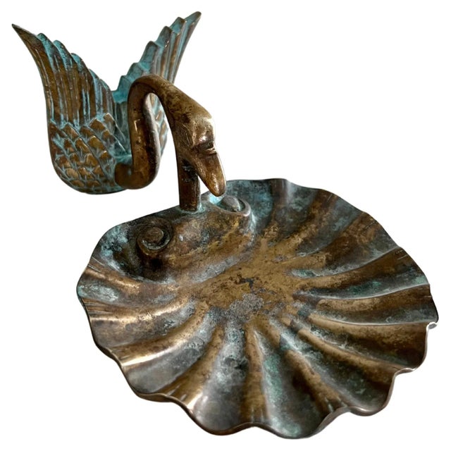 Bronze Swan or Goose with Shell Soap Dish For Sale - Image 10 of 10
