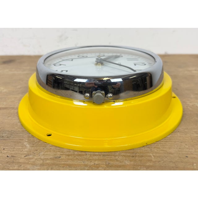 Vintage Yellow Ships Wall Clock from Citizen, 1970s For Sale - Image 14 of 18