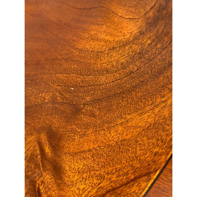 Late 20th Century Flame Mahogany Banded Regency Coffee Table For Sale - Image 11 of 11
