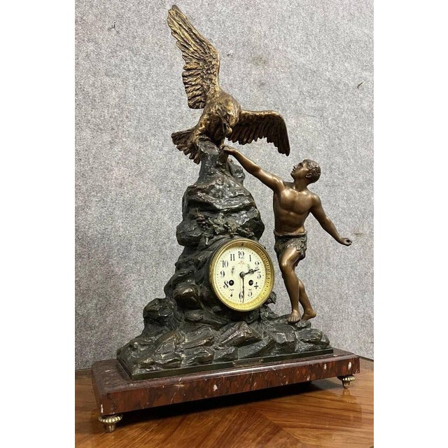 Large Napoleon III Clock in Spelter For Sale - Image 5 of 7