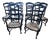 Country Style Ebonized Wood Ladderback Dining Chairs With Rush Seats -Set of 10 For Sale