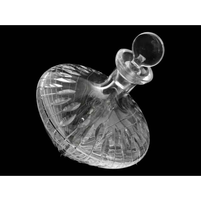 Mid 20th Century Crystal Tilted "Spinning" Top Decanter For Sale - Image 4 of 7