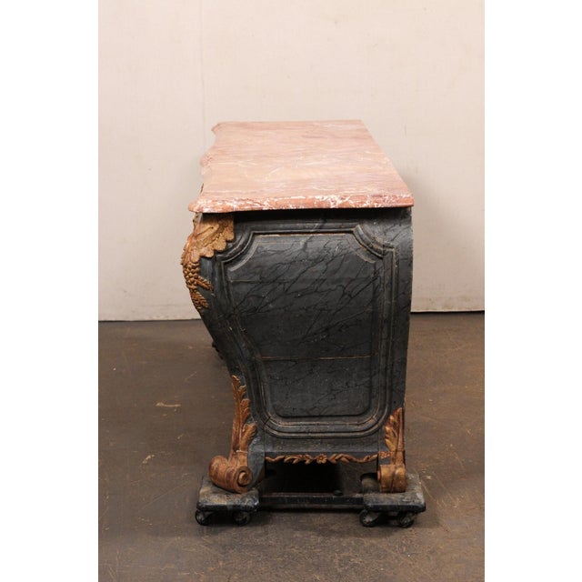 Slate Gray Italian Rococo Bombé Console, 18th C. For Sale - Image 8 of 12