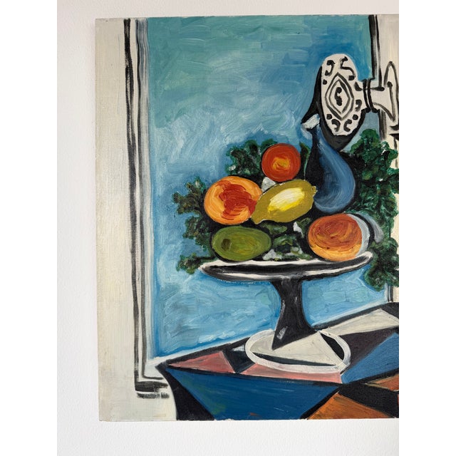 Blue Vintage Pablo Picasso “Compote Dish and Pitcher by Window” 1937 Reproduction Oil on Canvas Painting, Unframed For Sale - Image 8 of 12