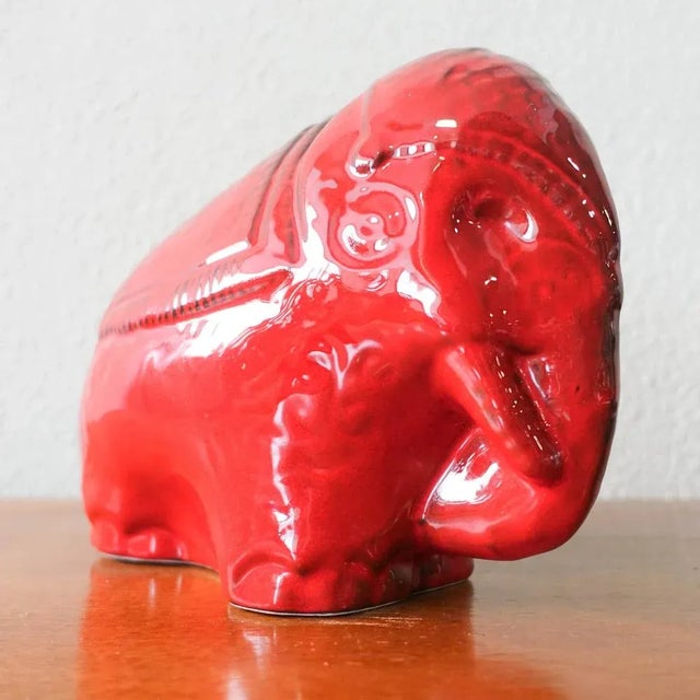 This ceramic elephant was designed and produced in Italy during the 1960s. In the style of Bitossi or Italica ARS, it is...
