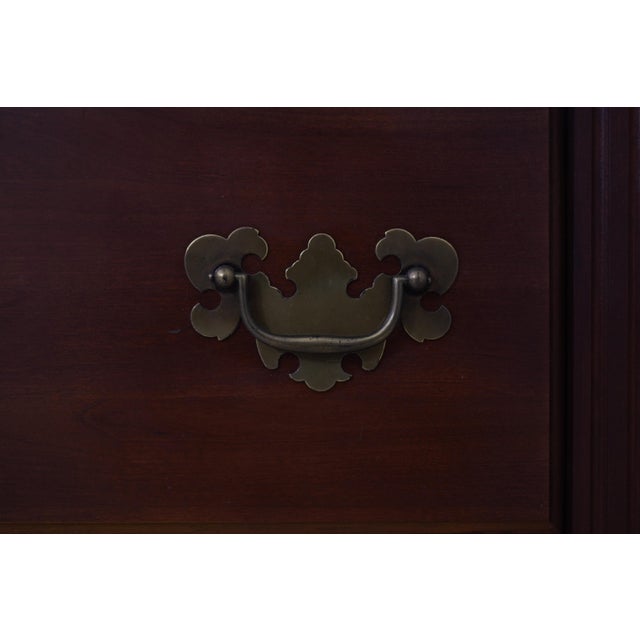 Wood Broyhill Cherry Open Bookcase Wall Unit Cabinet For Sale - Image 7 of 16