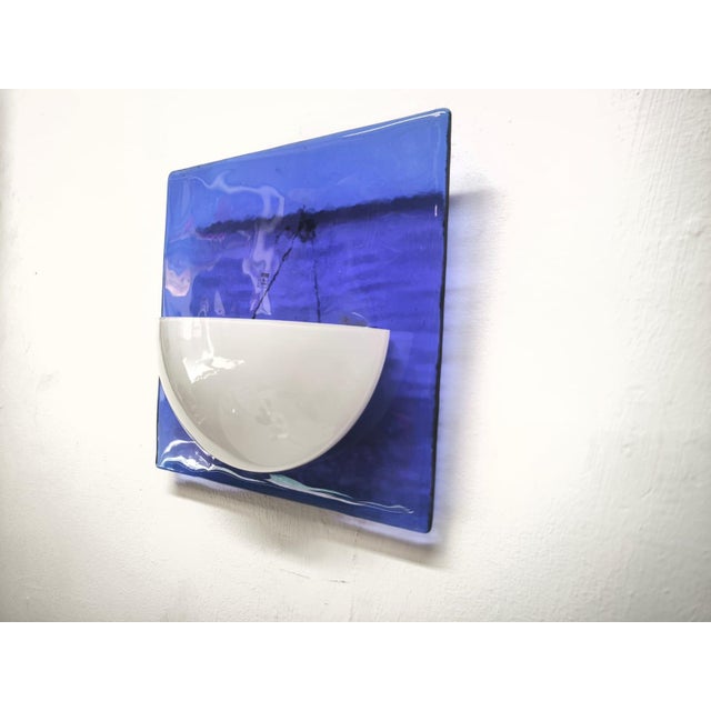 Contemporary Blue Murano Glass Wall Lamp, 1980s For Sale - Image 3 of 10