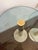 Leon Rosen Italian glass and travertine three tiered tables You can arrange them, however you’d like These are in very...