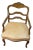 Two-cTone Chevron Pattern Rattan Wicker Tall Back Chair With Spiral Arms For Sale