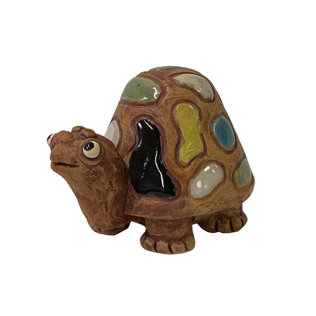 Handmade MultiColor Small Ceramic Turtle Figure Display Art For Sale - Image 9 of 9