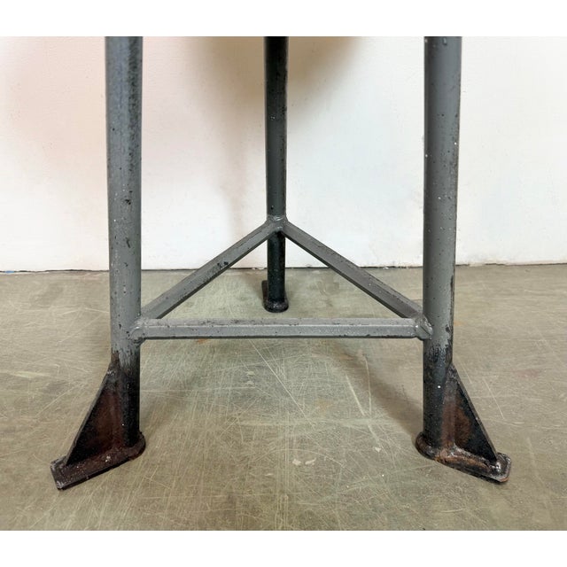 Industrial Grey Workshop Stool, 1960s For Sale - Image 10 of 13