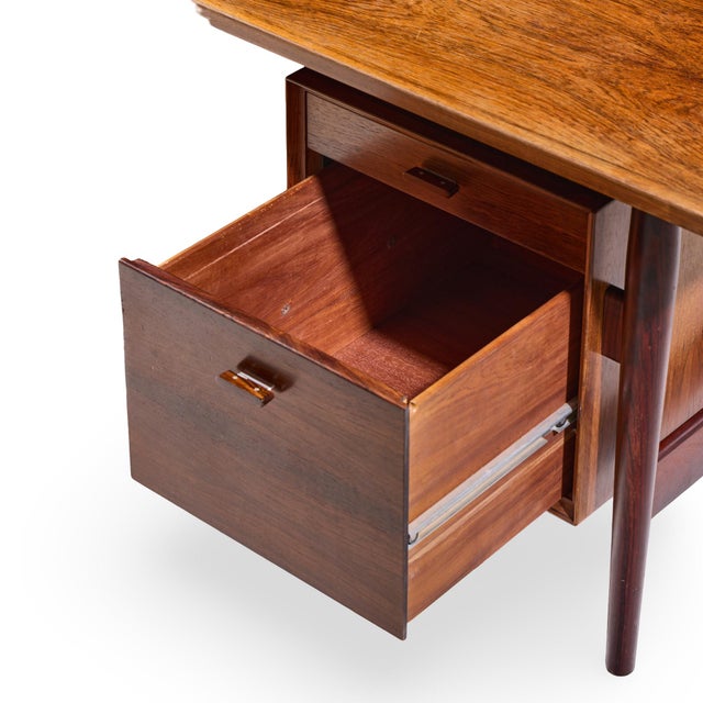 Brown Arne Vodder for Sibast Model 207 Mid Century Brazilian Rosewood Executive Desk For Sale - Image 8 of 10