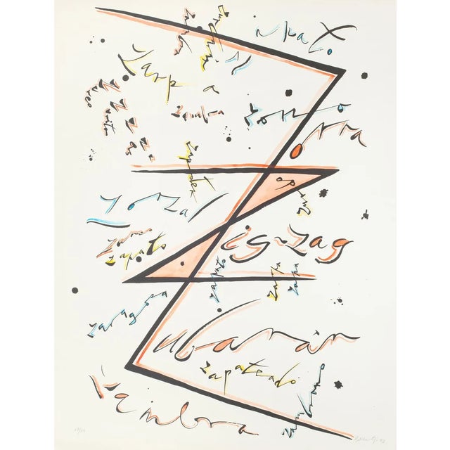 Letter Z Orange - Hand-Colored Lithograph by Raphael Alberti - 1972 1972 For Sale