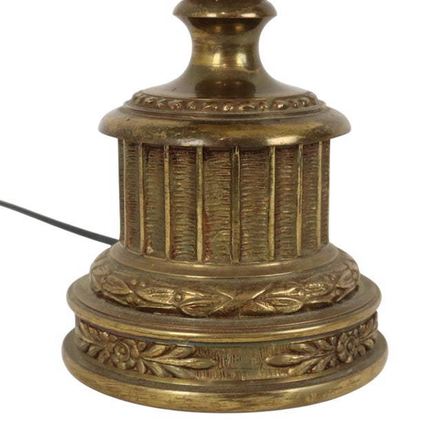 Classic Empire French Brass Table Lamp, 1950s For Sale - Image 9 of 18