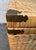 Vintage Asian Chinoiserie Wicker Trunk With Brass Hardware For Sale - Image 14 of 17
