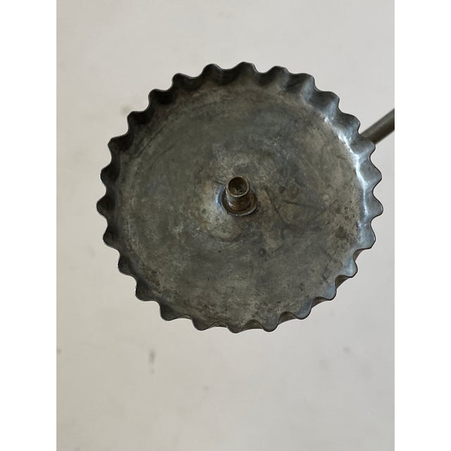 Transitional Vintage Metal Eight Arm Chandelier For Sale - Image 3 of 10