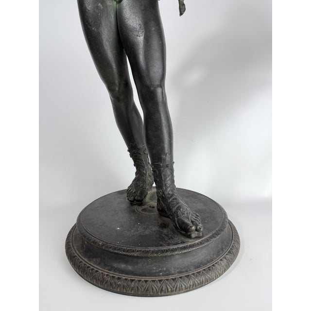 Signed Antique Grand Tour Bronze Model No. 72 Narcissus (Bacchus) Sculpture from Fonderia Artistica Sommer, Naples, 1890-1910 For Sale - Image 10 of 13