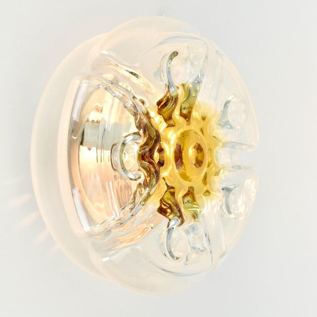 Mid 20th Century Italian Flush Mount or Wall Sconce Mazegga Murano For Sale - Image 4 of 10