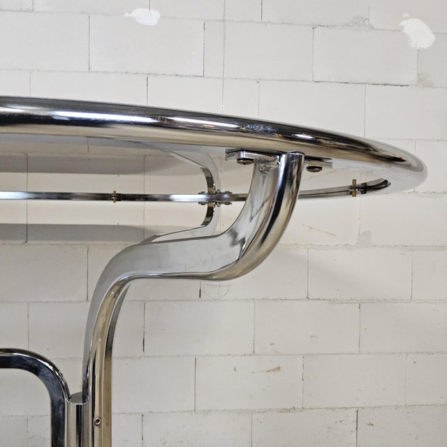 Vintage Italian Chrome and Glass Dining Table and Chairs by Gastone Rinaldi for Rima, 1950s, Set of 5 For Sale - Image 11 of 18