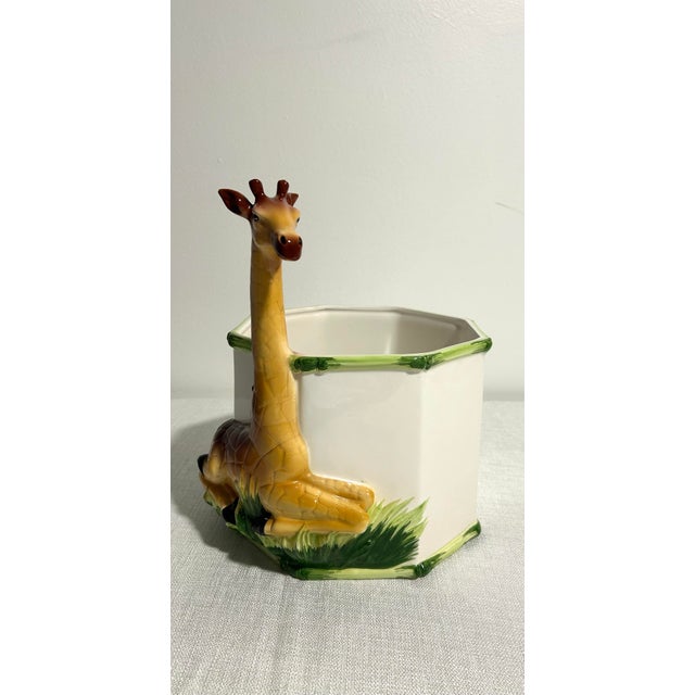 A charming Mid-Century Modern giraffe planter retailed by Gump’s San Francisco and crafted in Italy, this sculptural piece...