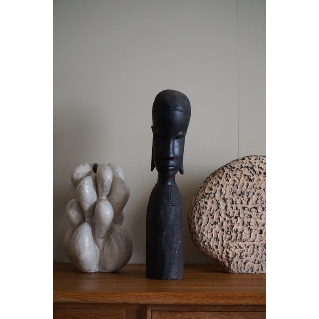 Mid-Century Handcrafted African Wooden Sculpture, 1950s For Sale - Image 3 of 14