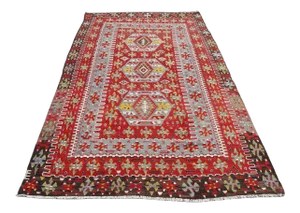 Vintage Turkish Kilim Area Kilim Runner Living Room Rug