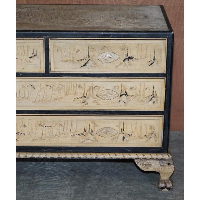 Chinese Carved Camphor Wood Chest of Drawers, 1920s For Sale - Image 4 of 18