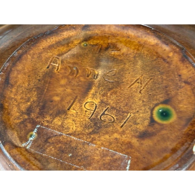 Ceramic 1960s Glazed Pottery Bowl, Signed For Sale - Image 7 of 8