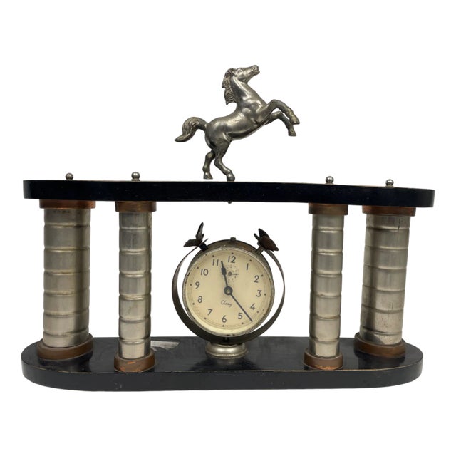 Art Nouveau Horse Clock, 1920s For Sale