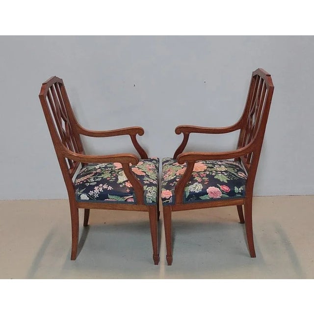 Armchairs & Chairs in Mahogany, 20th Century, Set of 4 For Sale - Image 4 of 16