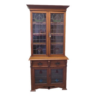 Arts and Crafts Golden Oak Bookcase, 1880 For Sale