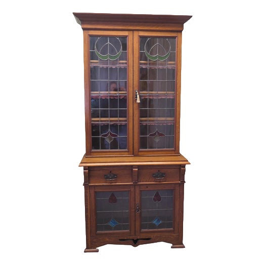 Arts and Crafts Golden Oak Bookcase, 1880 For Sale