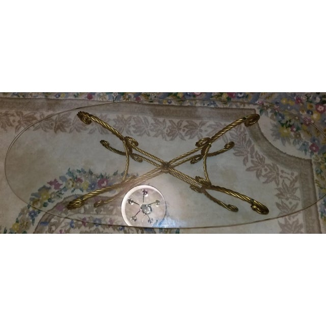 Italian Vintage Italian Gold Rope and Tassel Coffee Table For Sale - Image 3 of 6