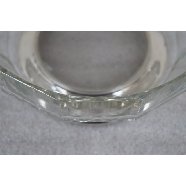 Mid 20th Century Mid Century Faceted Pressed Glass Silverplate Centerpiece Fruit Serving Bowl For Sale - Image 5 of 12
