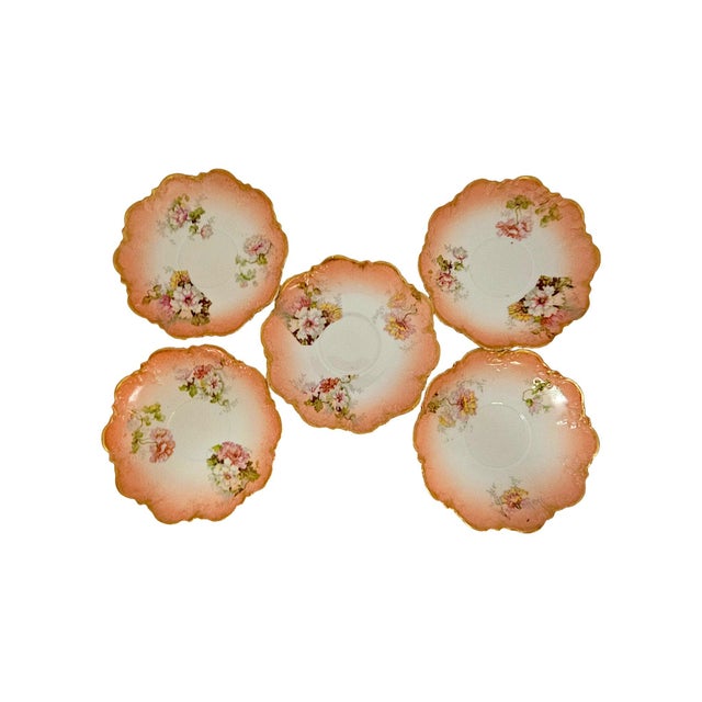 1900s Klingenberg & Dwenger Limoges Hand-Painted Chocolate Cups & Saucers - 9 pcs For Sale - Image 9 of 10