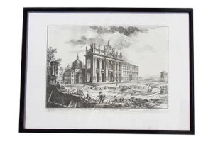 18th Century Etching, Giovanni Battista Piranesi, Veduta Della Basilica DI S. Giovanni Laterano