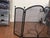 Contemporary Vintage Hand-Forged Wrought Iron Fireplace Hearth Set: Contemporary 3-Piece Screen & Pair of Andirons For Sale - Image 3 of 12
