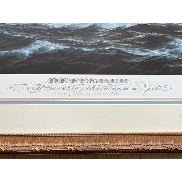1990s John Mecray “Defender” Framed, Numbered & Signed Large Lithograph Print For Sale - Image 5 of 10